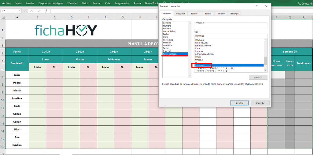 Quieres llevar un control horario de los empleados con Excel?